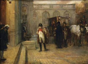ウォータールー後のナポレオン ロバート・アレクサンダー・ヒリングフォードの歴史的な戦闘シーン Oil Paintings